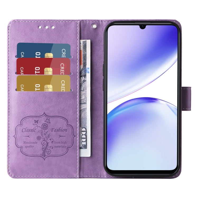 For Realme C51 / C53 / Narzo N53 / Note 50 Embossed Butterfly Flowers Leather Phone Case