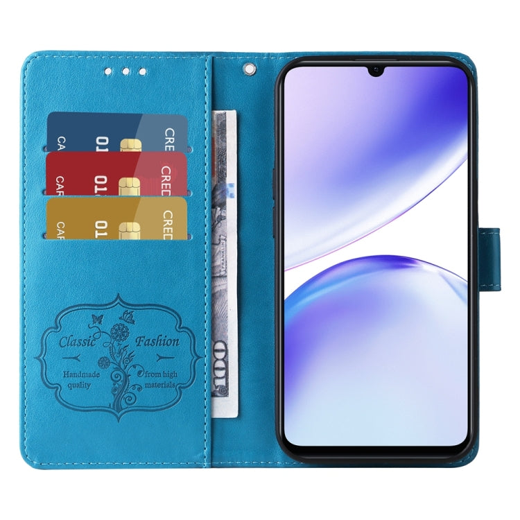 For Realme C51 / C53 / Narzo N53 / Note 50 Embossed Butterfly Flowers Leather Phone Case