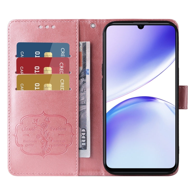 For Realme C51 / C53 / Narzo N53 / Note 50 Embossed Butterfly Flowers Leather Phone Case