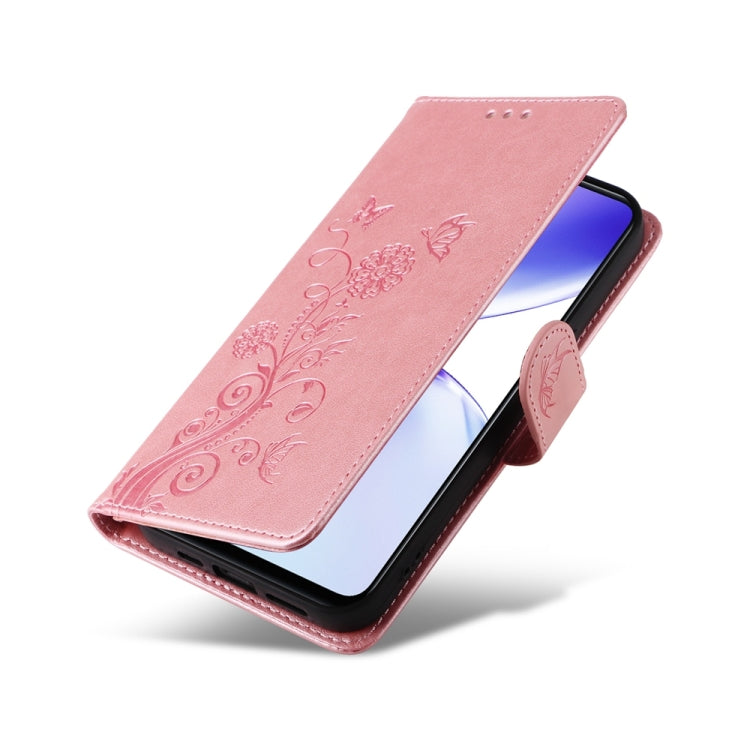 For Realme C51 / C53 / Narzo N53 / Note 50 Embossed Butterfly Flowers Leather Phone Case