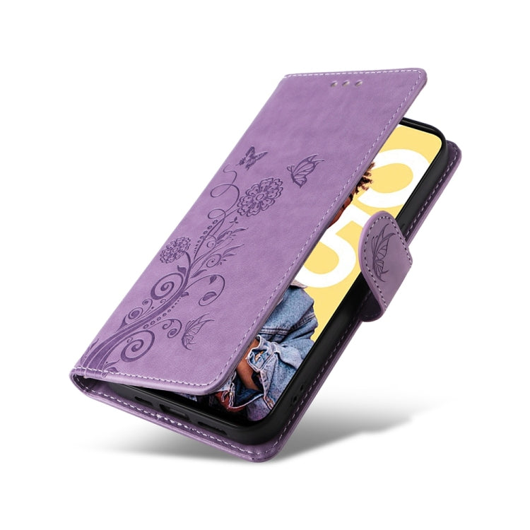For Realme C55 Embossed Butterfly Flowers Leather Phone Case