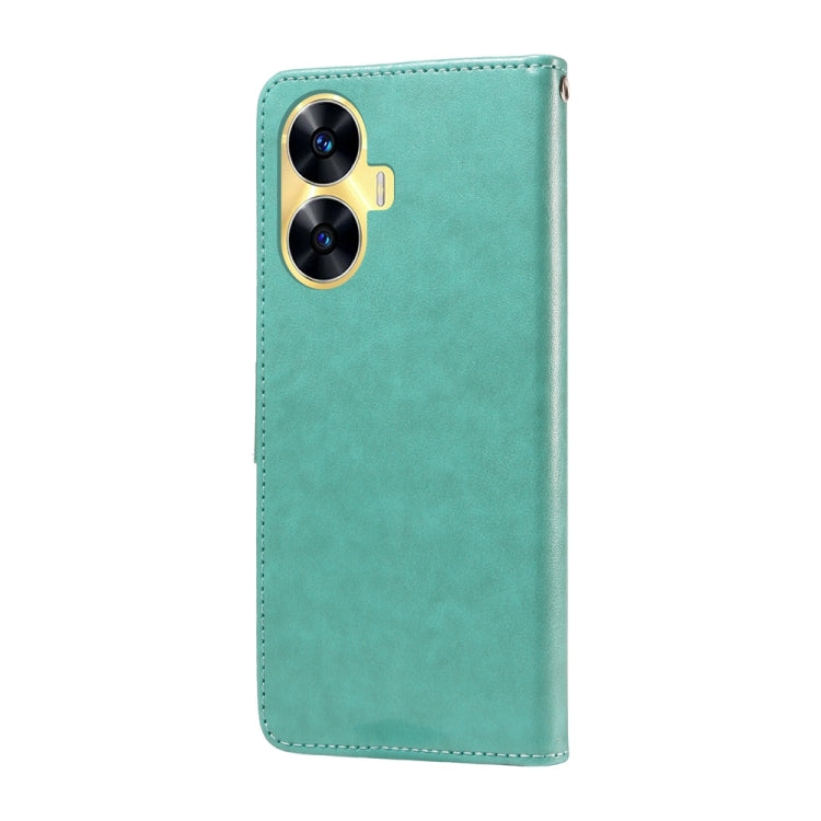 For Realme C55 Embossed Butterfly Flowers Leather Phone Case