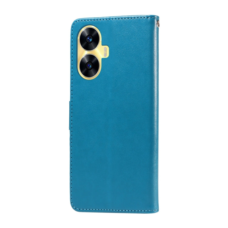 For Realme C55 Embossed Butterfly Flowers Leather Phone Case
