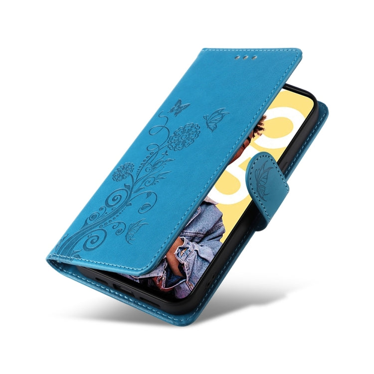 For Realme C55 Embossed Butterfly Flowers Leather Phone Case