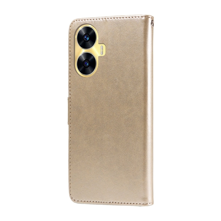 For Realme C55 Embossed Butterfly Flowers Leather Phone Case