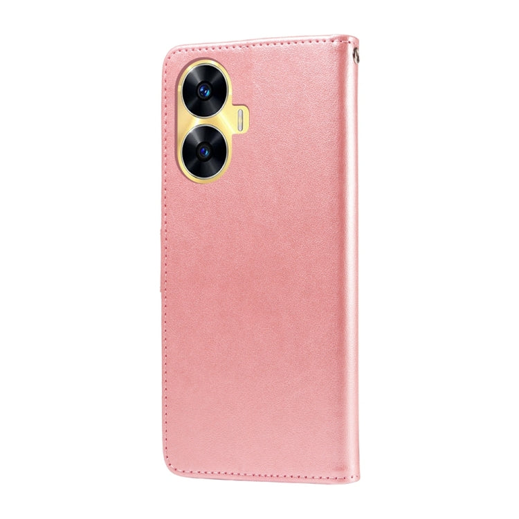 For Realme C55 Embossed Butterfly Flowers Leather Phone Case