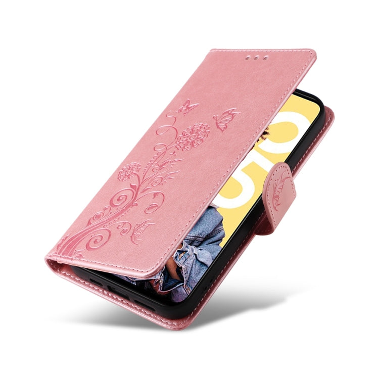 For Realme C55 Embossed Butterfly Flowers Leather Phone Case