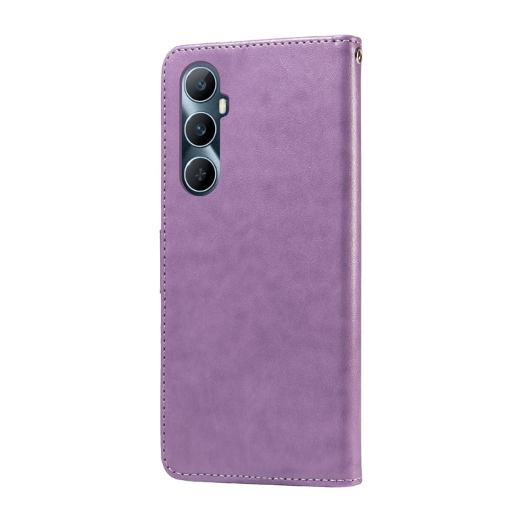 For Realme C65 4G Global Embossed Butterfly Flowers Leather Phone Case