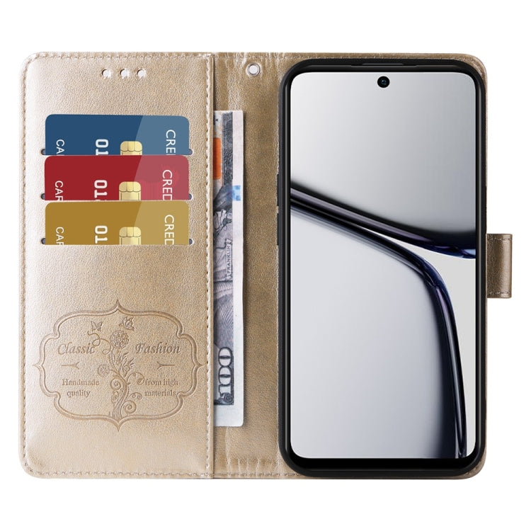For Realme C65 4G Global Embossed Butterfly Flowers Leather Phone Case