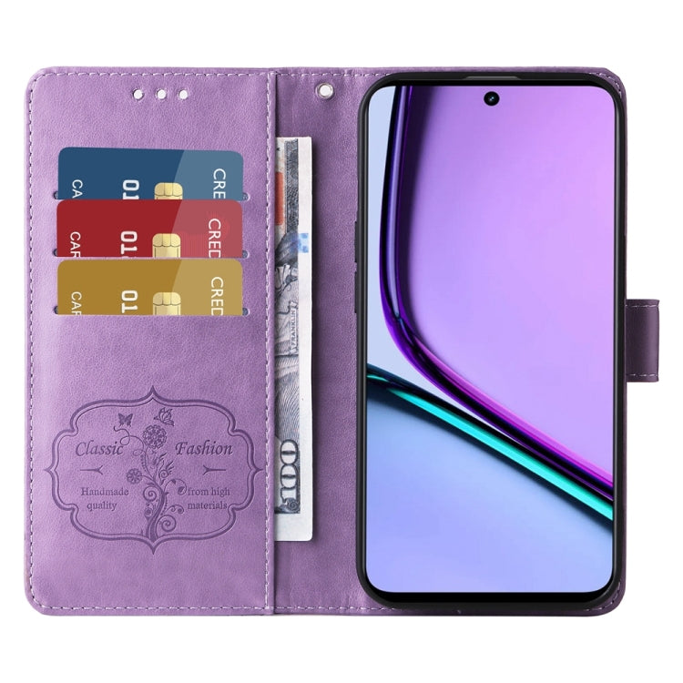 For Realme C67 5G / 11 5G Taiwan / Global Embossed Butterfly Flowers Leather Phone Case