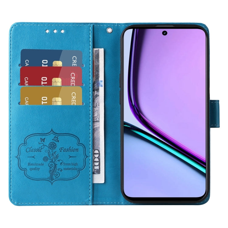 For Realme C67 5G / 11 5G Taiwan / Global Embossed Butterfly Flowers Leather Phone Case