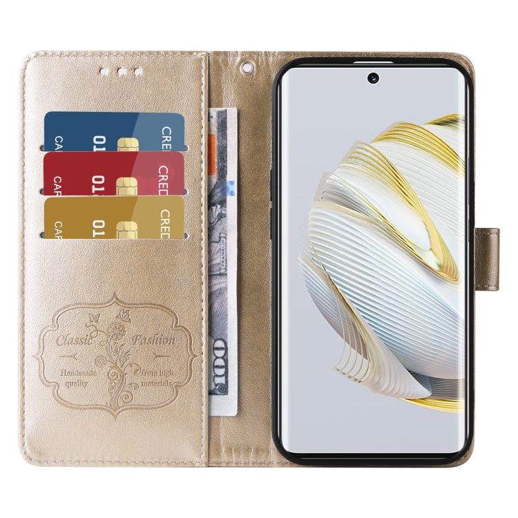 For Huawei nova 10 Embossed Butterfly Flowers Leather Phone Case