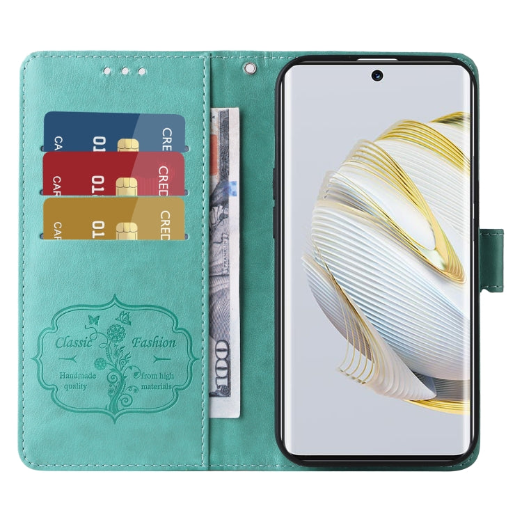 For Huawei nova 10 Embossed Butterfly Flowers Leather Phone Case