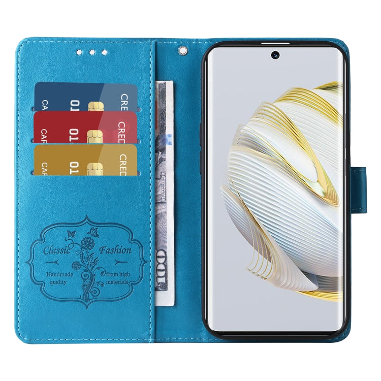 For Huawei nova 10 Embossed Butterfly Flowers Leather Phone Case