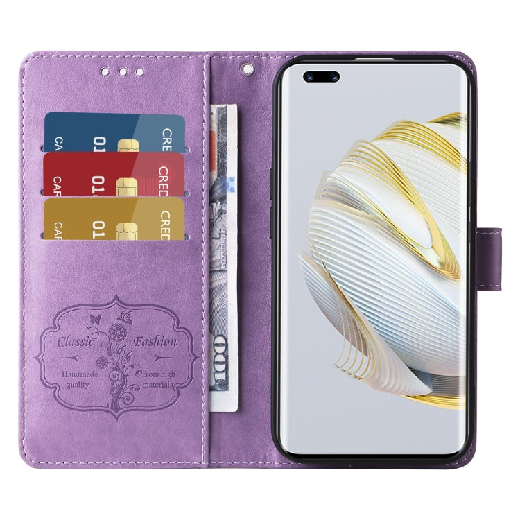 For Huawei nova 10 Pro Embossed Butterfly Flowers Leather Phone Case