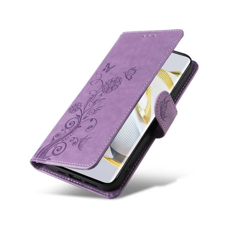 For Huawei nova 10 Pro Embossed Butterfly Flowers Leather Phone Case