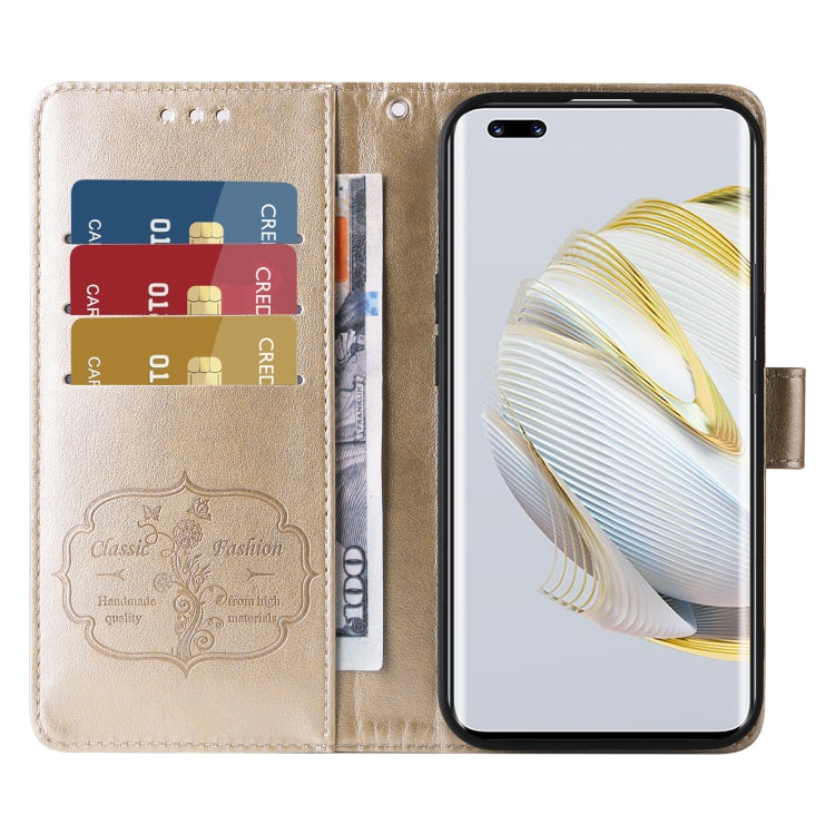 For Huawei nova 10 Pro Embossed Butterfly Flowers Leather Phone Case