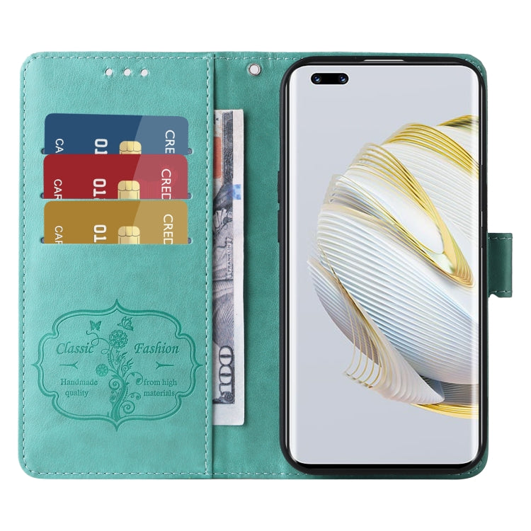 For Huawei nova 10 Pro Embossed Butterfly Flowers Leather Phone Case