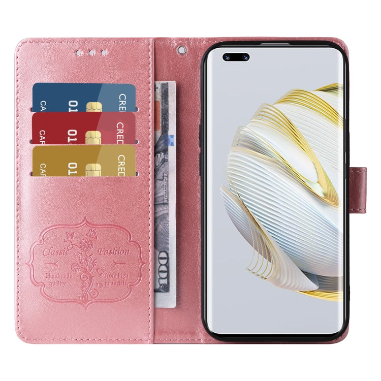 For Huawei nova 10 Pro Embossed Butterfly Flowers Leather Phone Case