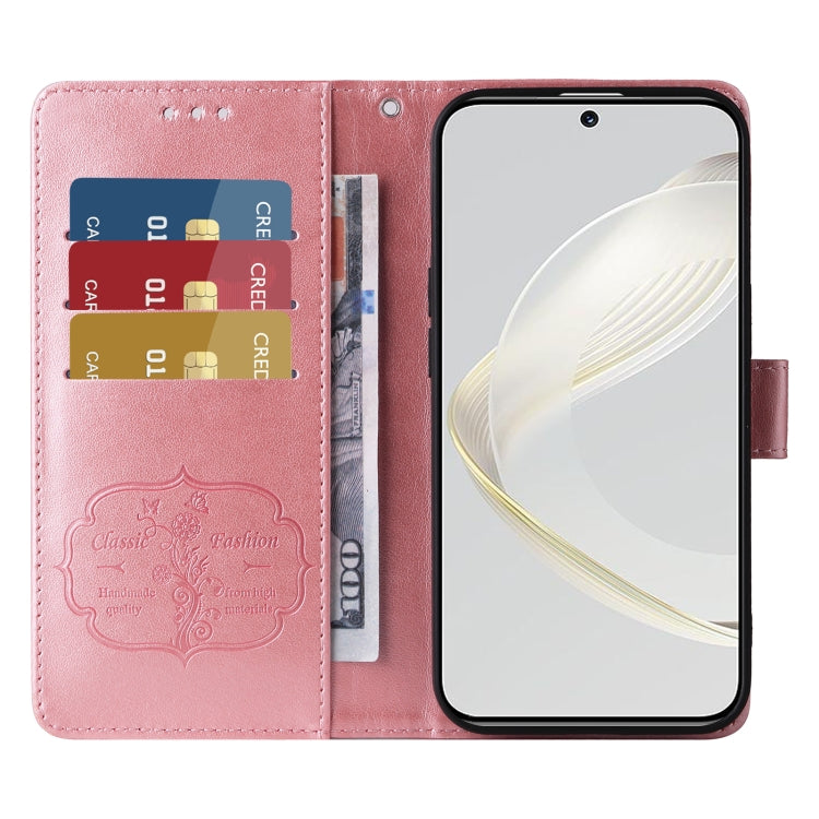 For Huawei nova 12s 4G Embossed Butterfly Flowers Leather Phone Case