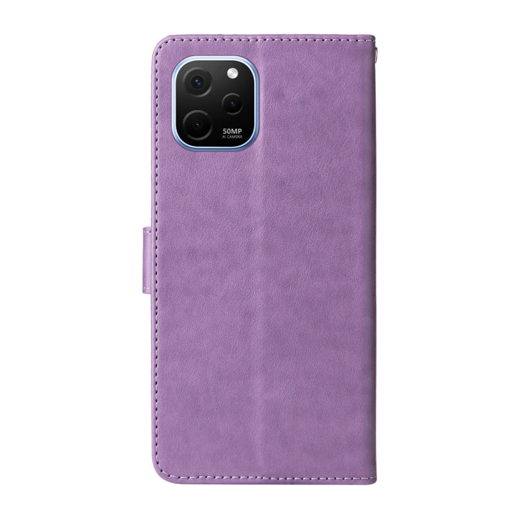 For Huawei nova Y61 / Enjoy 50Z Embossed Butterfly Flowers Leather Phone Case