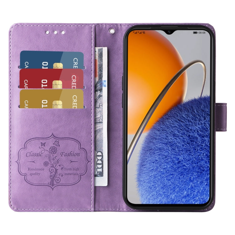 For Huawei nova Y61 / Enjoy 50Z Embossed Butterfly Flowers Leather Phone Case