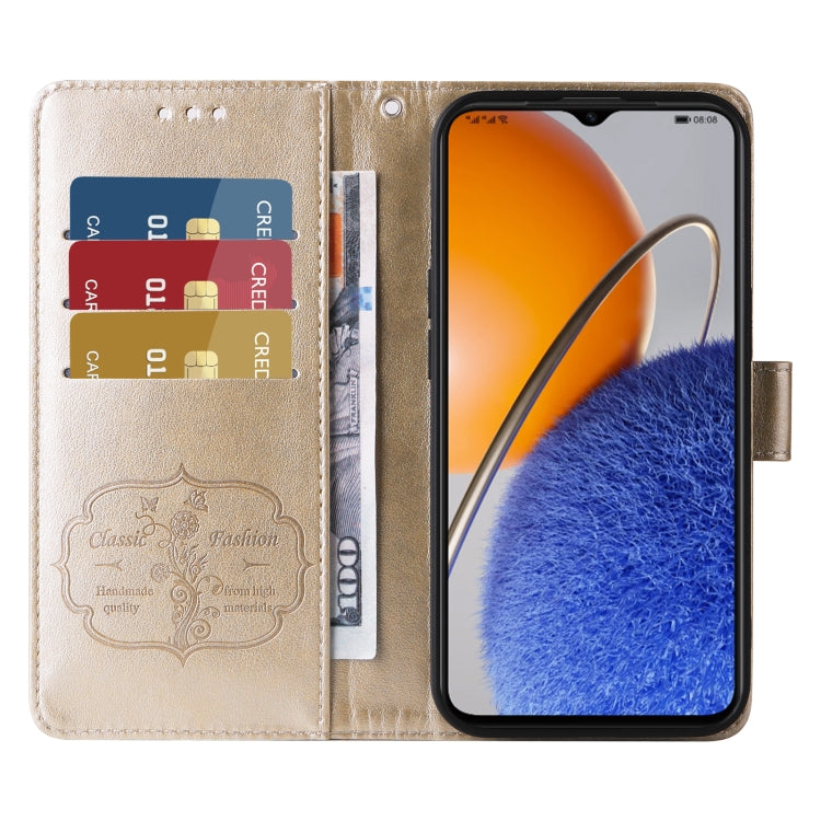 For Huawei nova Y61 / Enjoy 50Z Embossed Butterfly Flowers Leather Phone Case