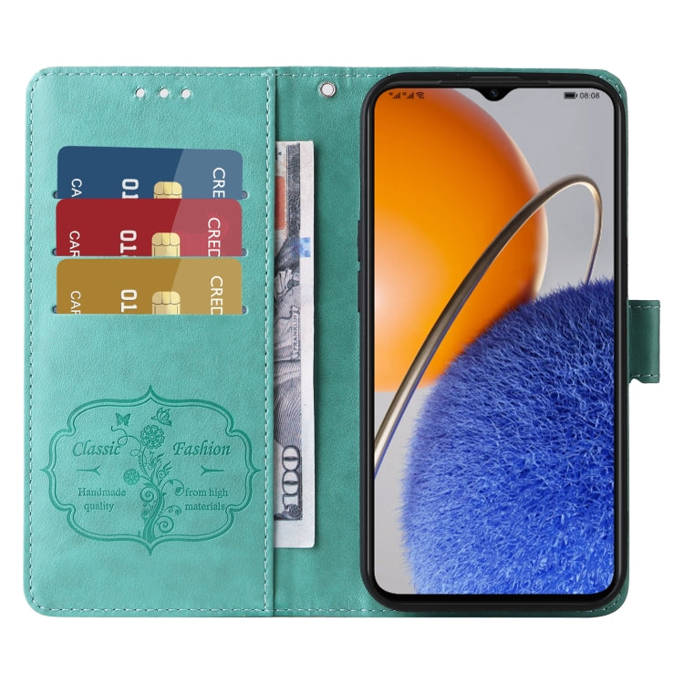 For Huawei nova Y61 / Enjoy 50Z Embossed Butterfly Flowers Leather Phone Case
