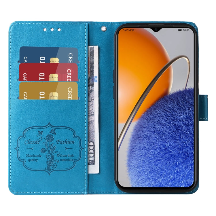 For Huawei nova Y61 / Enjoy 50Z Embossed Butterfly Flowers Leather Phone Case