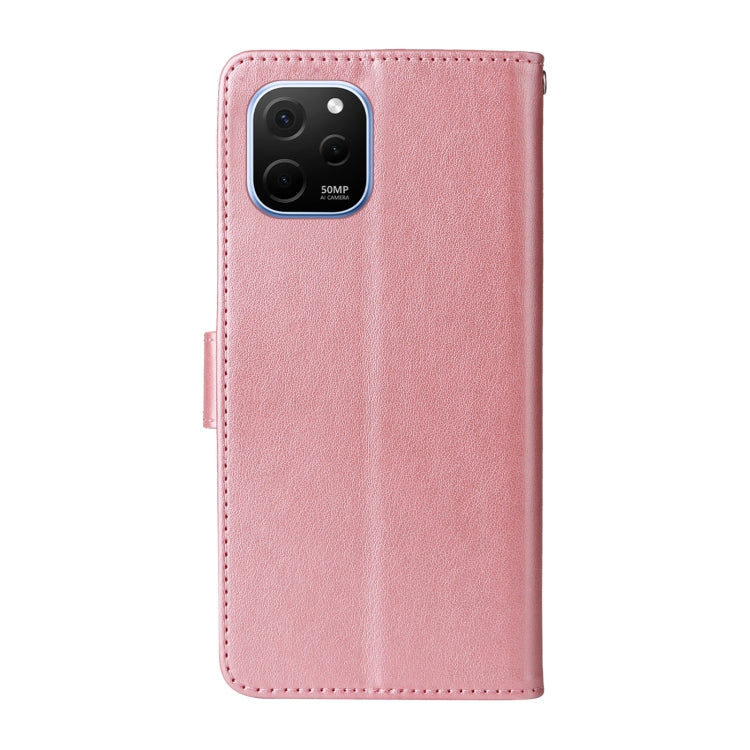 For Huawei nova Y61 / Enjoy 50Z Embossed Butterfly Flowers Leather Phone Case