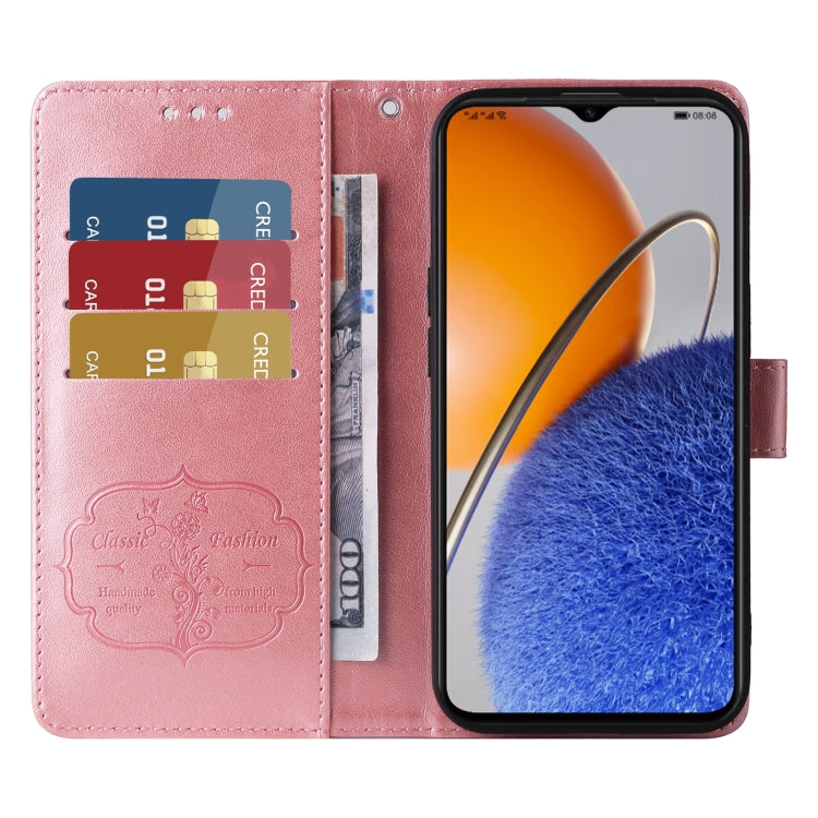 For Huawei nova Y61 / Enjoy 50Z Embossed Butterfly Flowers Leather Phone Case