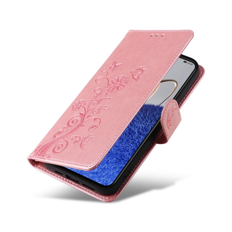 For Huawei nova Y61 / Enjoy 50Z Embossed Butterfly Flowers Leather Phone Case