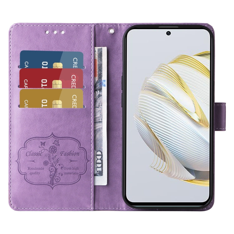 For Huawei nova 10 SE Embossed Butterfly Flowers Leather Phone Case