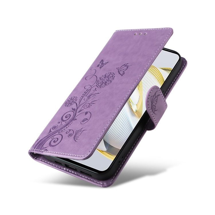 For Huawei nova 10 SE Embossed Butterfly Flowers Leather Phone Case