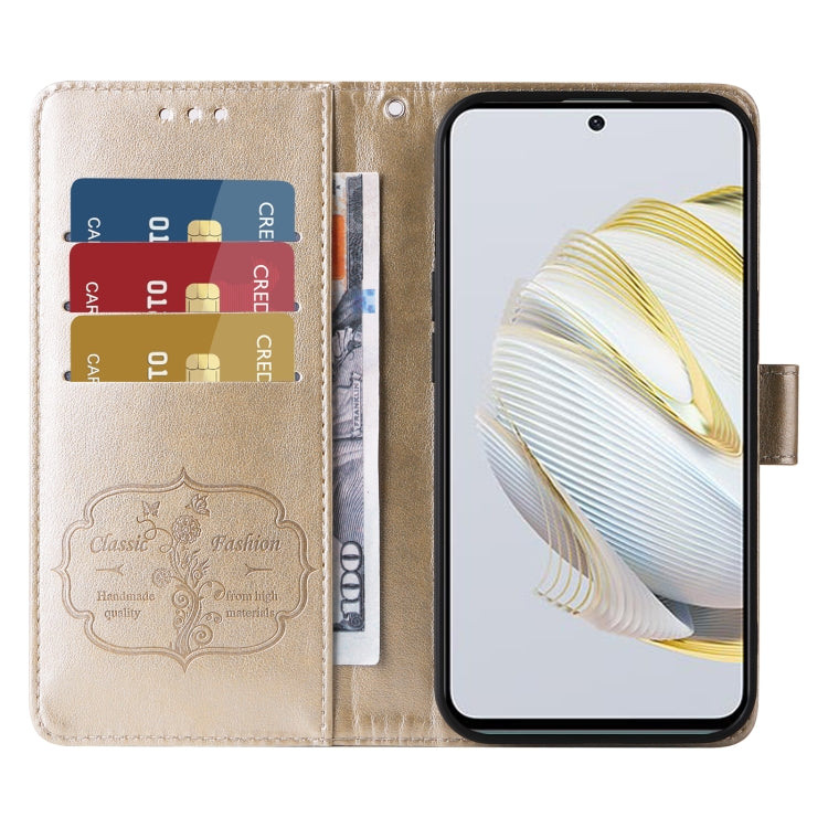 For Huawei nova 10 SE Embossed Butterfly Flowers Leather Phone Case