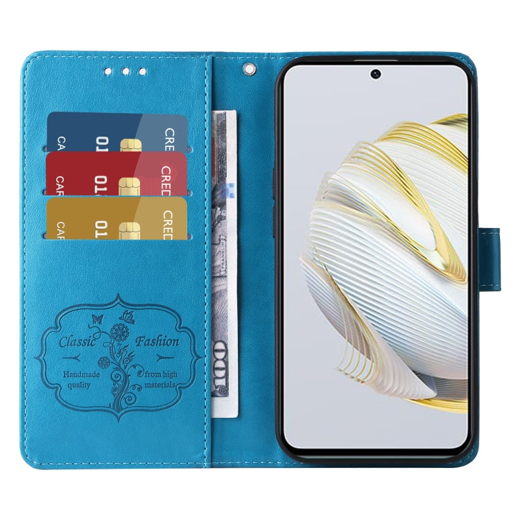 For Huawei nova 10 SE Embossed Butterfly Flowers Leather Phone Case