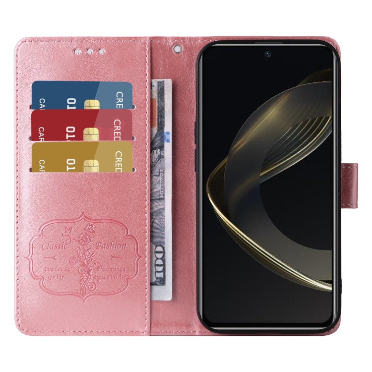 For Huawei nova 12 SE 4G Embossed Butterfly Flowers Leather Phone Case