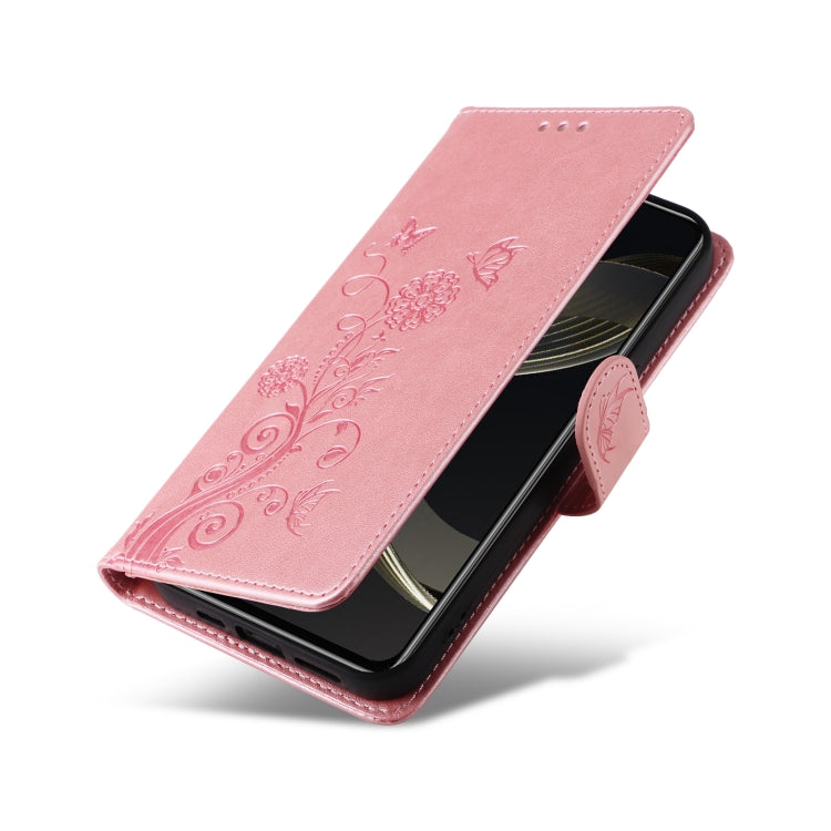 For Huawei nova 12 SE 4G Embossed Butterfly Flowers Leather Phone Case