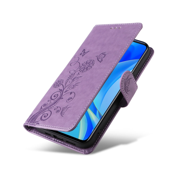 For Huawei nova Y70 Plus Embossed Butterfly Flowers Leather Phone Case