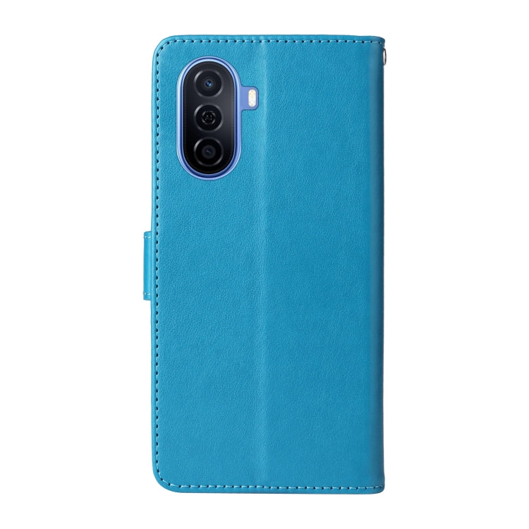 For Huawei nova Y70 Plus Embossed Butterfly Flowers Leather Phone Case