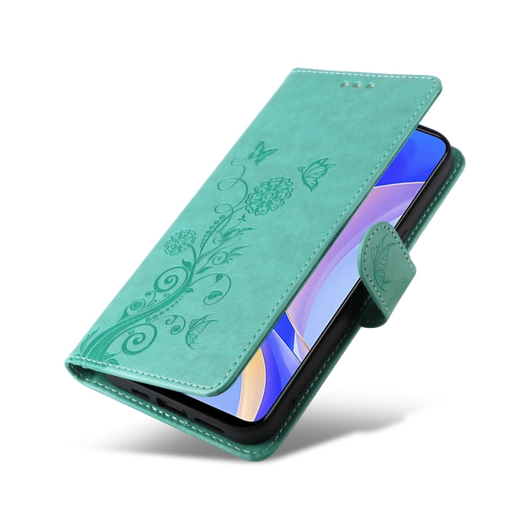 For Huawei nova Y90 Embossed Butterfly Flowers Leather Phone Case