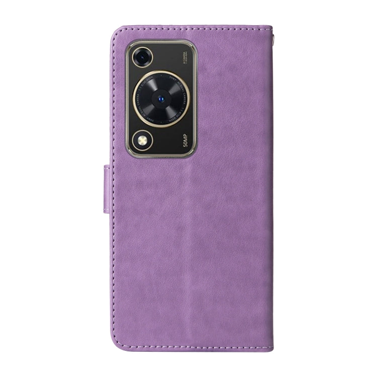 For Huawei nova Y72 4G / Enjoy 70 Embossed Butterfly Flowers Leather Phone Case