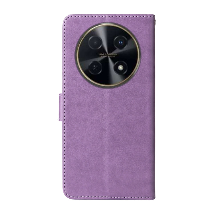 For Huawei Enjoy 70 Pro 4G / nova 12i Embossed Butterfly Flowers Leather Phone Case