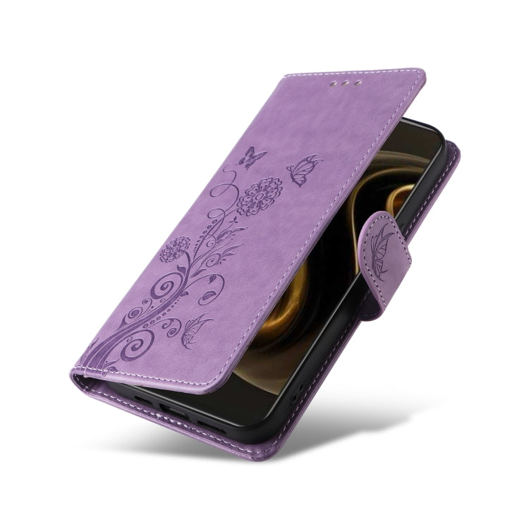 For Huawei Enjoy 70 Pro 4G / nova 12i Embossed Butterfly Flowers Leather Phone Case