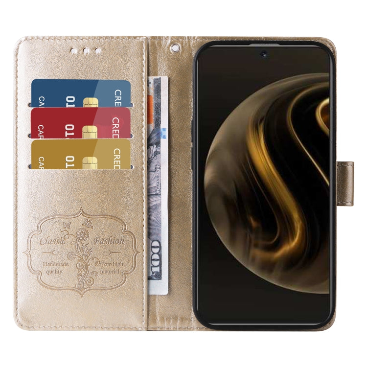 For Huawei Enjoy 70 Pro 4G / nova 12i Embossed Butterfly Flowers Leather Phone Case