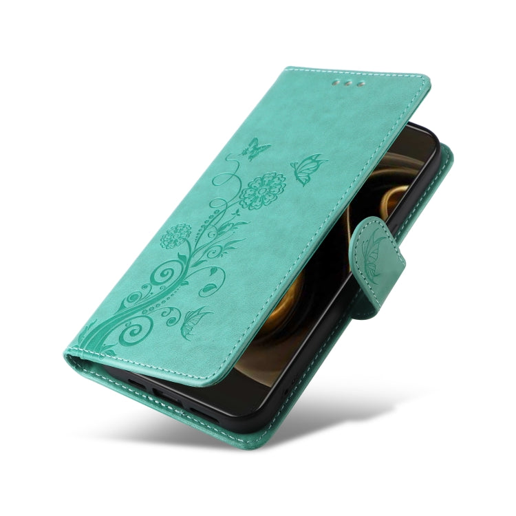 For Huawei Enjoy 70 Pro 4G / nova 12i Embossed Butterfly Flowers Leather Phone Case