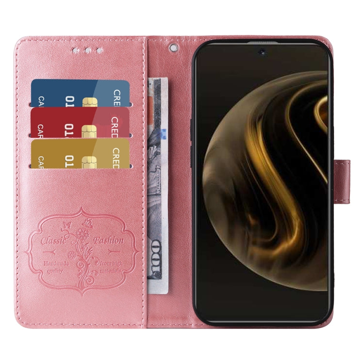 For Huawei Enjoy 70 Pro 4G / nova 12i Embossed Butterfly Flowers Leather Phone Case