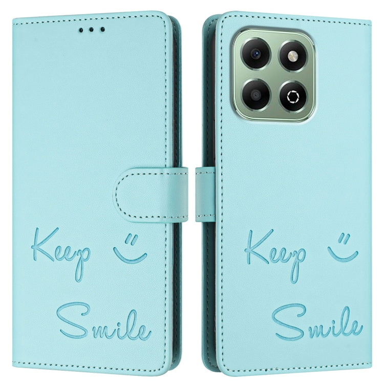 For Honor X6b Smile Embossing RFID Leather Phone Case