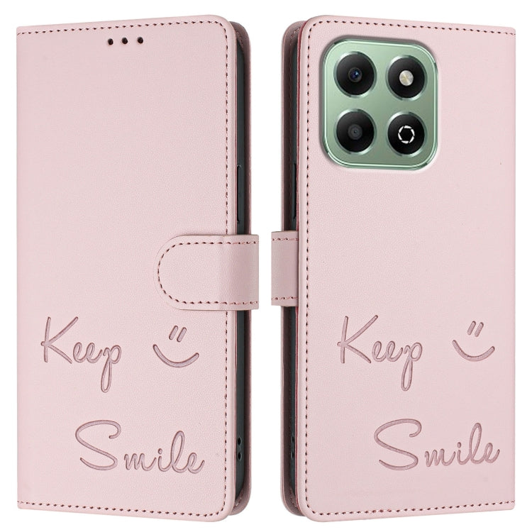 For Honor X6b Smile Embossing RFID Leather Phone Case