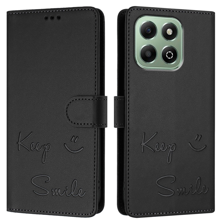 For Honor X6b Smile Embossing RFID Leather Phone Case